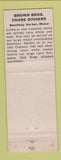 Matchbook Cover - Brown Bros Restaurant Boothbay Harbor ME Full Length