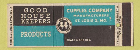 Matchbook Cover - Good House Keepers Products Cupples St Louis MO DD Bean