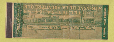 Matchbook Cover - Ste Anne De La Pocatiere QC Au Martimet WEAR