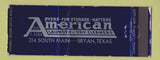 Matchbook Cover - American Laundry Dry Cleaners Bryan TX WEAR Full Length