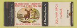 Matchbook Cover - Hartford Insurance Sullivan Bros Hartford CT