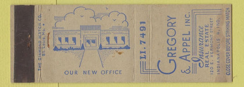 Matchbook Cover - Gregory and Appel Insurance Indianapolis IN