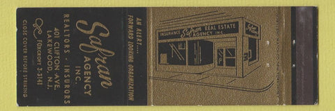Matchbook Cover - Safran Insurance Real Estate Lakewood NJ