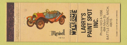 Matchbook Cover - Larry's Paint Spot Battle Creek MI Maxwell Car