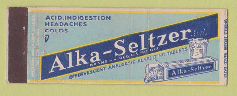 Matchbook Cover - Alka Seltzer Antacid Full Length