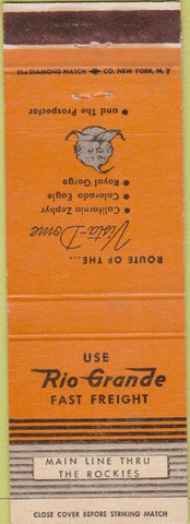 Matchbook Cover - Rio Grande Railroad  WEAR