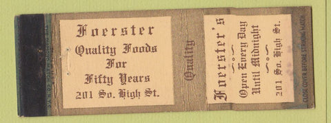 Matchbook Cover - Foerster's Restaurant Chicago? WEAR