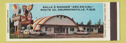 Matchbook Cover - Restaurant Arc En Ciel Drummondville QC Full Length