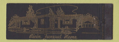 Matchbook Cover - Bivin Funeral Home Morrisonville IL Full Length