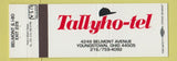 Matchbook Cover - Tallyho-tel Youngstown OH Full Length