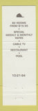Matchbook Cover - Tallyho-tel Youngstown OH Full Length