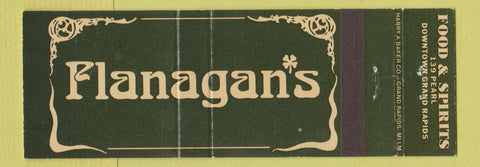 Matchbook Cover - Flanagan's Restaurant Grand Rapids MI Full Length