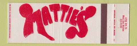 Matchbook Cover - Mattie's West Des Moines IA Full Length