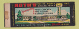 Matchbook Cover - Roth's Restaurant Dallas TX WEAR PRINTING ERROR Full Length