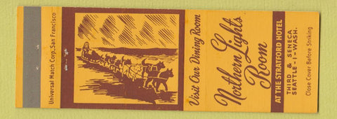 Matchbook Cover - Northern Lights Room Stratford Hotel Seattle WA