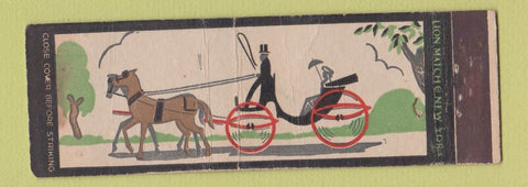 Matchbook Cover - Lion Match Horse Coach Scene Full Length