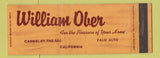 Matchbook Cover - William Ober Carmel by the Sea Palo Alto CA Full Length