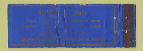Matchbook Cover - La Salle Cafe Saginaw MI WORN Full Length