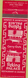 Matchbook Cover - Peking Palace Chinese food Menasha WI