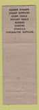 Matchbook Cover - Maruice Smith Rubber Stamps Typewriters Providence RI WEAR