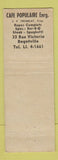 Matchbook Cover - Cafe Populaire Bagotville QC WEAR Full Length
