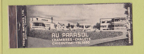 Matchbook Cover - Au Parasol Hotel Chicoutimi QC WEAR Full Length