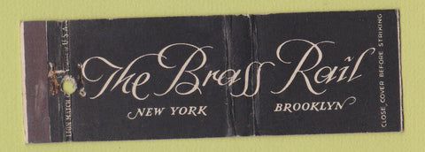 Matchbook Cover - Brass Rail New York City Brooklyn NY WEAR Full Length