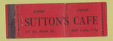 Matchbook Cover - Sutton's Cafe Salt Lake City UT WEAR Full Length