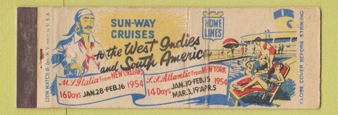 Matchbook Cover - Sun Way Cruises West Indies WEAR Full Length