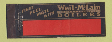 Matchbook Cover - Weil McLain Boilers Full Length