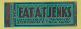 Matchbook Cover - Jenks Restaurant Jacksonville FL Full Length