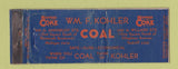 Matchbook Cover - Koppers Koke Coal Chicago IL DQ WORN Full Length