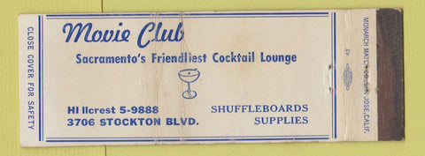 Matchbook Cover - Movie Club Shuffleboard Sacramento CA WEAR Full Length
