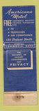 Matchbook Cover - Americana Motel Philadelphia PA Full Length