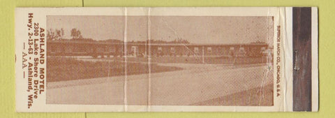 Matchbook Cover - Ashland Motel Ashland WI WORN Full Length