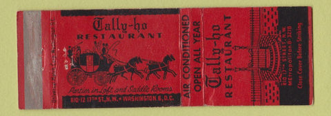 Matchbook Cover - Tally Ho Restaurant Washington DC