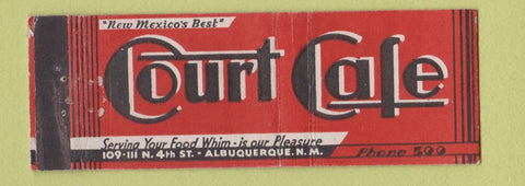 Matchbook Cover - Court Cafe Albuquerque NM Full Length