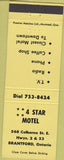 Matchbook Cover - 4 Star Motel Brantford ON