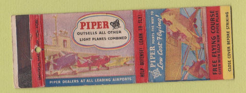 Matchbook Cover - Piper Cub Airplane WEAR