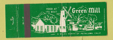 Matchbook Cover - Green Mill Restaurant Petaluma CA Full Length