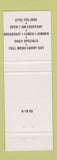 Matchbook Cover - Silver Mirror Restaurant Lounge Youngstown OH Full Length