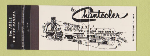 Matchbook Cover - Le Chantecler Restaurant Ste Adele QC Full Length