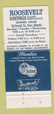 Matchbook Cover - Roosevelt Savings Loan Miami FL Franklin D 30 Strike