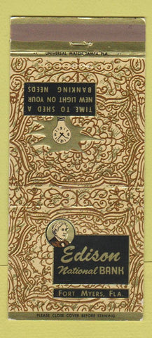 Matchbook Cover - Edison National Bank Fort Myers FL Thomas 30 Strike
