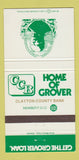 Matchbook Cover - Home of Grover Clayton County Bank GA 30 Strike