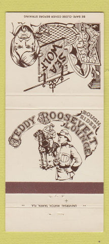 Matchbook Cover - Teddy Roosevelt Lounge Sea Wolf Tampa Lakeland FL 30 Strike