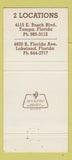 Matchbook Cover - Teddy Roosevelt Lounge Sea Wolf Tampa Lakeland FL 30 Strike
