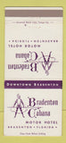 Matchbook Cover - Bradenton Cabana Motor Hotel Bradenton FL 30 Strike