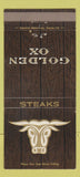 Matchbook Cover - Golden Ox Steaks Washington DC Kansas City Denver 30 Strike