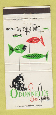 Matchbook Cover - O'Donnell's Sea Grill Washington DC Bethesda MD WEAR 30 Strike